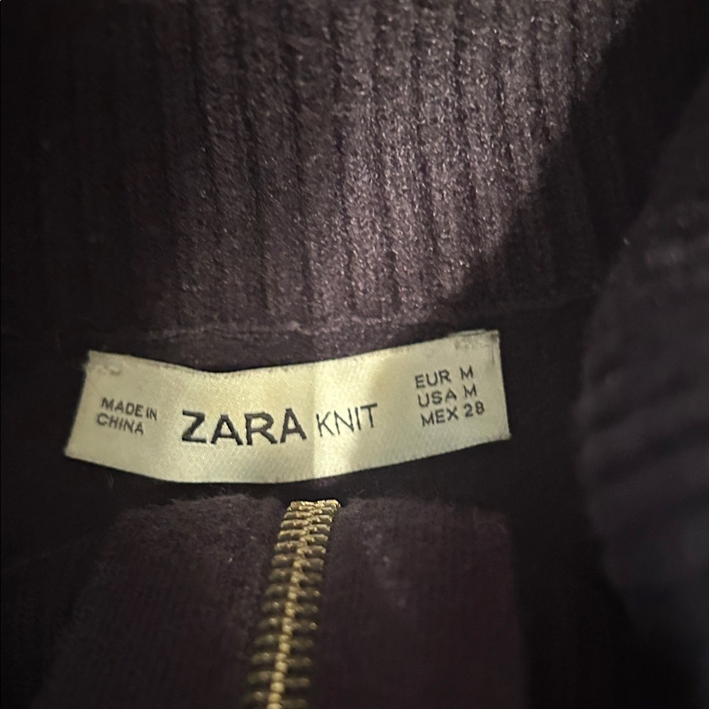 Zara Knit Sweater with Gold Zipper